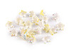 Plastic beads with AB effect flower / bell shape 12x16 mm