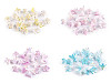 Plastic beads with AB effect flower / bell shape 12x16 mm