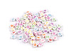 Plastic beads with heart letters Ø7 mm