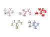 Perles breloques en plastique, Ø 13 mm, avec effet AB