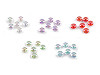 Perles breloques en plastique, Ø 13 mm, avec effet AB