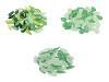 Plastic beads, leaves