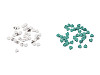 Perle di vetro e minerali, a forma di cuore, dimensioni: Ø 6 mm