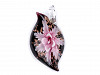 Glass flower pendant 27x51 mm