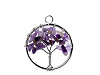 Stainless steel tree of life pendant with minerals Ø30 mm