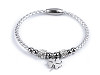 Stainless steel bracelet with cut beads - cross, four-leaf clover