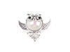 Brooch with rhinestones, owl