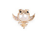 Brooch with rhinestones, owl