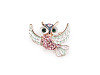 Brooch with rhinestones, owl