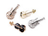 Broche de pedrería y cristal: violín, guitarra