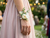 Braccialetto di fiori di perle, da matrimonio, per damigelle d'onore 