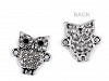 Decorative Spacer / Pendant with crystal stones, Owl 19x20 mm 
