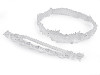 Wedding Lace Garter, double with pearl beads