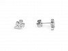Stainless Steel Earrings with Rhinestones, Four Leaf Clover, Cat