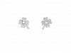 Stainless Steel Earrings with Rhinestones, Four Leaf Clover, Cat