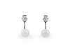 Boucles d’oreilles en acier inoxydable « 2 en 1 » avec perle en céramique et strass