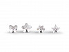 Gioielli Jablonec – Mini orecchini, motivo: farfalla, stella, fiore 