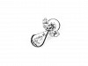 Brooch / Lapel Pin, Rhinestone Snowflake, Angel, Jablonec Jewelry
