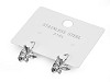 Stainless Steel Hoop Earrings with Rhinestones Butterfly, Flower 