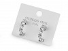 Stainless Steel Hoop Earrings with Rhinestones, Heart