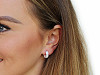 Boucles d’oreilles en céramique avec acier inoxydable et strass