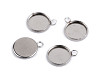 Stainless Steel Pendant Circle Posts Settings Bezels Cabochons Ø12 mm