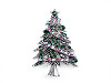 Brož s broušenými kamínky vánoční stromeček