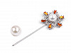 Decorative Pin / Brooch Snowflake with Bead