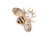 Brooch with Rhinestones and Pearl, Honey Bee