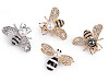 Brož s broušenými kamínky a perlou včela (1 ks)