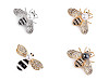 Brošňa s brúsenými kamienkami a perlou včela