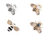 Brooch with Rhinestones and Pearl, Honey Bee