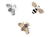 Spilla, con strass e perla, motivo: ape