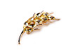 Brooch with Rhinestones - Wheat Spikelet