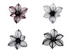 Broche métallique avec strass, Ø 7,5 cm