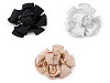 Satin flower brooch with rhinestones Ø7 cm