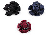 Broche, flor de raso con pedrería Ø7 cm