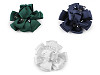 Satin flower brooch with rhinestones Ø7 cm