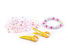 Bracelet pour enfants, barrettes et élastiques à cheveux dans une boîte