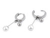 Stainless Steel Hoop Earrings with Pearl Bead