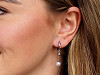 Stainless Steel Hoop Earrings with Pearl Bead