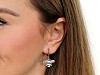 Stainless Steel Earrings with Rhinestones, Bee