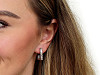 Stainless Steel Earrings with Rhinestones