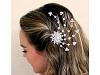 Hair comb with rhinestones hand made