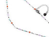 Stainless steel necklace with glass beads