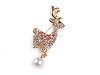 Broche avec strass et perle, Renne 