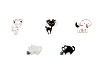 Brooch - cat, dog, doe