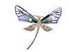 Broszka z szlifowanymi kamyczkami ważka, motyl 