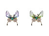 Brooch with rhinestones dragonfly, butterfly