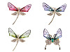 Broche avec strass, Libellule, Papillon